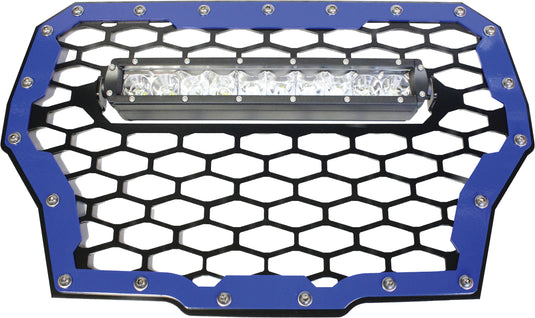 MQ GRILL BK/BL W/LGHT POL TRBO RZR-FGLS-T-BL image 1