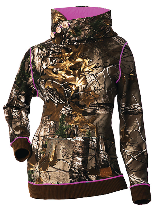 SIDE BUTTON PULLOVER HOODIE PINK 2X 21880 image 1