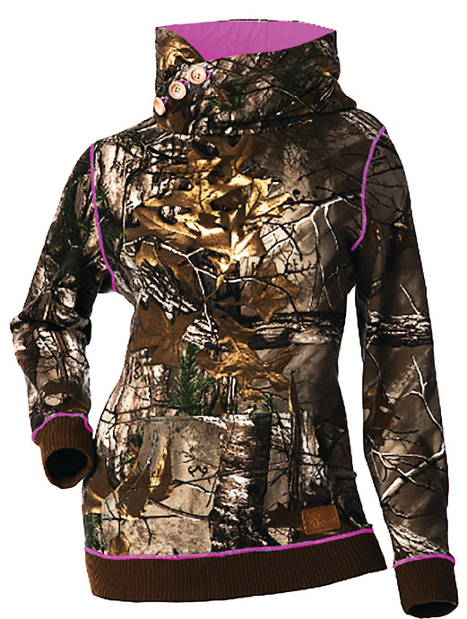 SIDE BUTTON PULLOVER HOODIE PINK S 21876 image 1