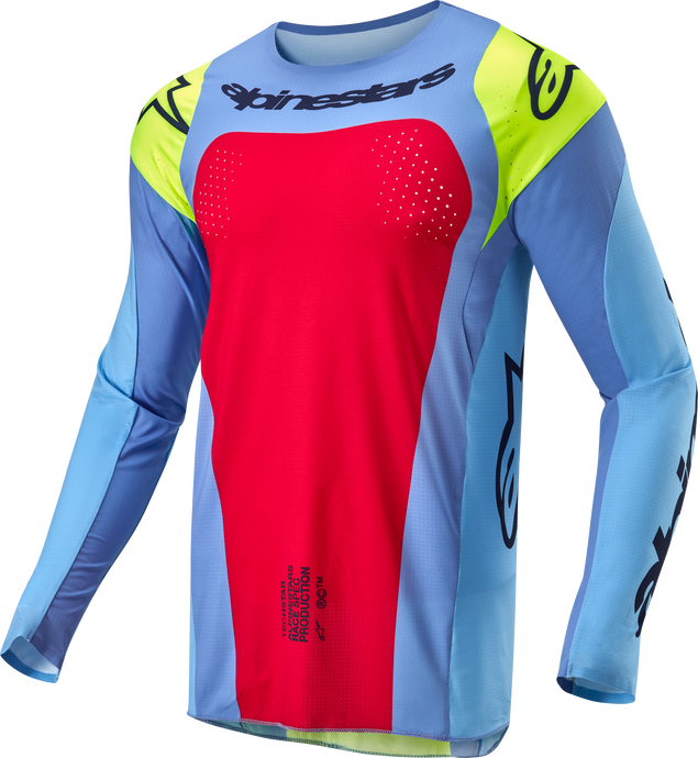 TECHSTAR OCURI JERSEY LT BLUE/YLW FLUO/RED BERRY LG 3767024-7064-L image 1