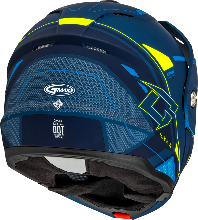 Load image into Gallery viewer, MD-74S SPECTRE SNOW HELMET W/ ELEC SHIELD MATTE BLUE/GRN SM M10742184 image 4
