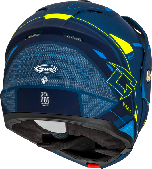 MD-74S SPECTRE SNOW HELMET W/ ELEC SHIELD MATTE BLUE/GRN SM M10742184 image 4