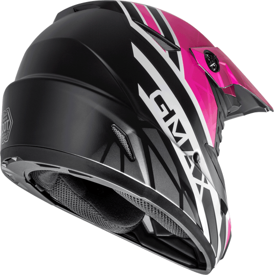 YOUTH MX-46Y OFF-ROAD MEGA HELMET MATTE BLK/NEON PINK YS D3462340 image 2