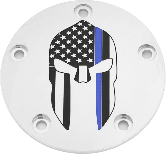 TC TIMER COVER SPARTA BLUE LINE CHROME LE02-04 image 1