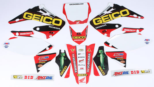 16 GEICO HONDA COMPLETE GRAPHIC KIT WHITE 20-10-726 image 1