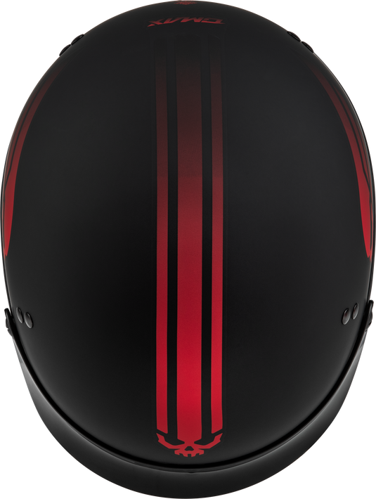 HH-65 RETRIBUTION HELMET W/PEAK MATTE BLACK/RED XL H96511327 image 3