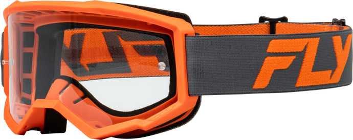 YOUTH FOCUS GOGGLE CHAR/ORANGE W/ CLEAR LENS 37-51154Y image 1