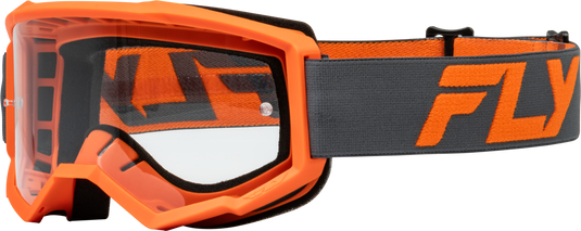 YOUTH FOCUS GOGGLE CHAR/ORANGE W/ CLEAR LENS 37-51154Y image 1