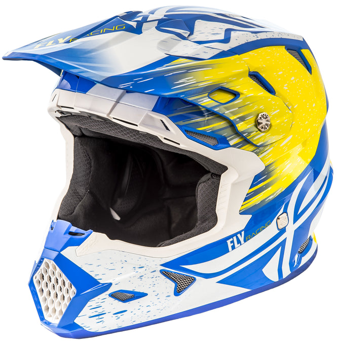 TOXIN RESIN HELMET WHITE/YELLOW/BLUE SM 73-8527-5-S image 1