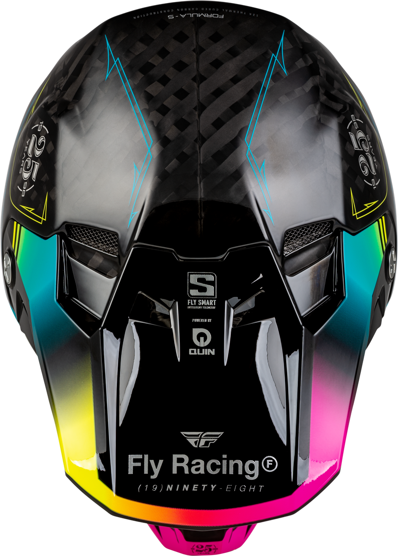 Load image into Gallery viewer, FORMULA S CARBON LEGACY HELMET BLACK/ELECTRIC BLU/FUSCHIA SM 73-4445S image 3
