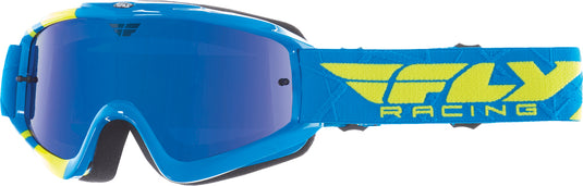 ZONE YOUTH GOGGLE BLUE/HI-VIS W/ BLUE CHROME/SMOKE LENS 37-3029 image 1