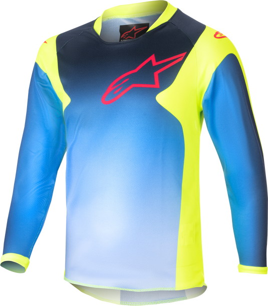 KIDS RACER - GRAPHIC 1 JERSEY YLW FLUO/BLUE/NT NAVY YXS 3730124-525-XS image 1
