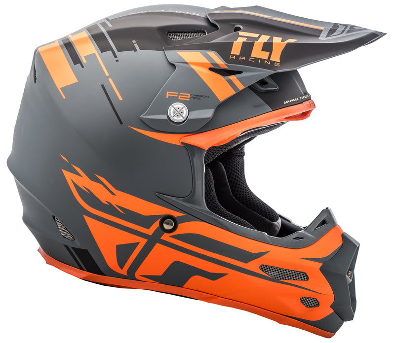 Load image into Gallery viewer, F2 CARBON FORGE HELMET MATTE CHARCOAL/ORANGE/GREY XL 73-4238-8-X image 2

