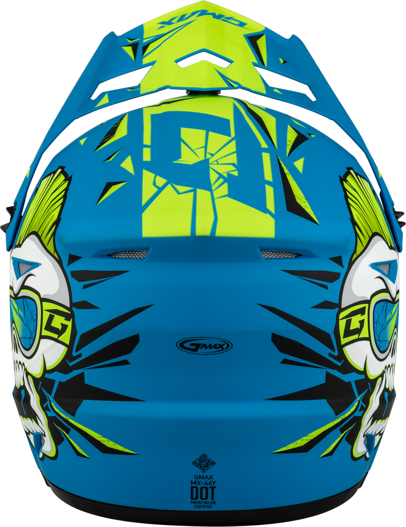 Load image into Gallery viewer, YOUTH MX-46Y UNSTABLE HELMET MATTE BLUE/GREEN YM D3465181 image 2
