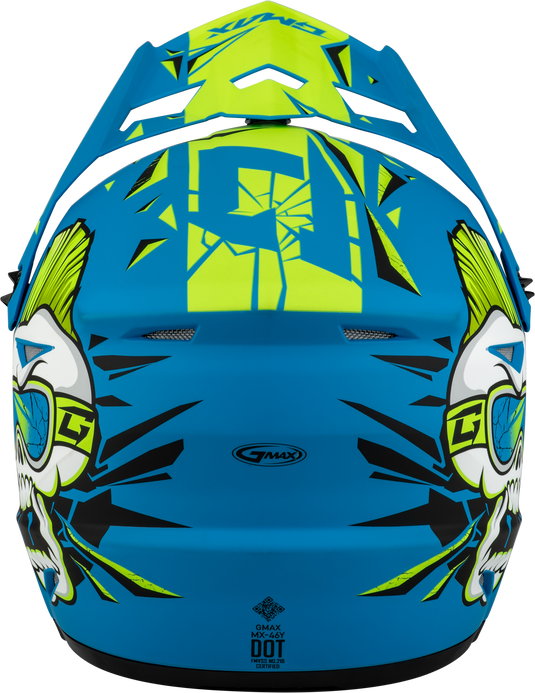 YOUTH MX-46Y UNSTABLE HELMET MATTE BLUE/GREEN YL D3465182 image 2