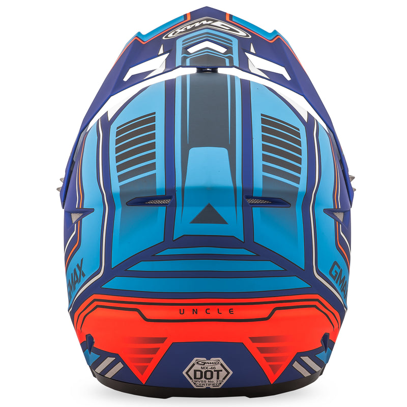Load image into Gallery viewer, MX-46 OFF-ROAD UNCLE HELMET MATTE BLUE/HI-VIS RED MD G3467725 TC-25 image 3
