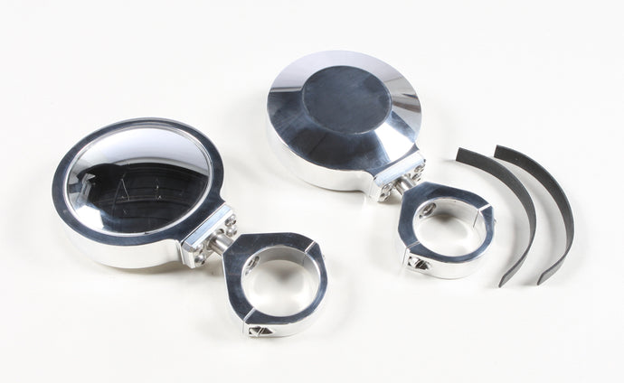BILLET SIDE MIRRORS ROUND POLISHED 1.75