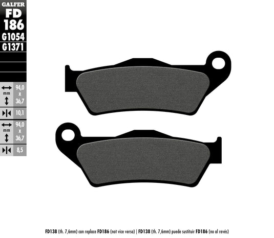 BRAKE PADS SEMI METALLIC FD186G1054 FD186G1054 image 1