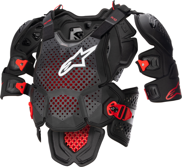 A-10 V2 FULL CHEST PROTECTOR ANTHRACITE/BLACK/RED XS/SM 6700523-1431-XSS image 1