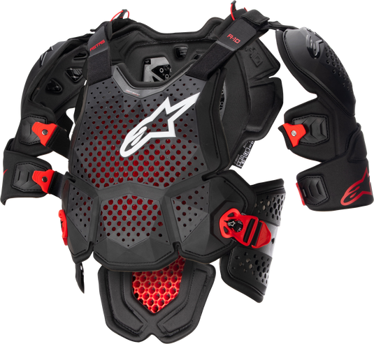 A-10 V2 FULL CHEST PROTECTOR ANTHRACITE/BLACK/RED XS/SM 6700523-1431-XSS image 1