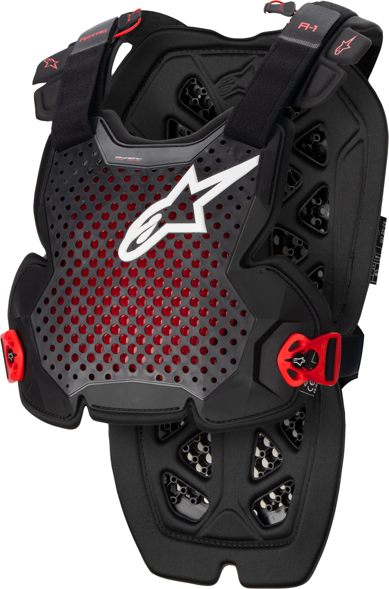 Load image into Gallery viewer, A-1 CHEST PROTECTOR ANTHRACITE/BLACK/RED  MD/LG 6700123-1431-M/L image 1
