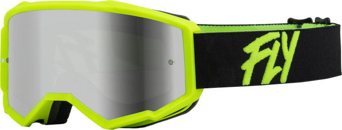 YOUTH ZONE GOGGLE BLACK/HI-VIS W/ SILVER MIRROR/SMOKE LENS 37-51720 image 1