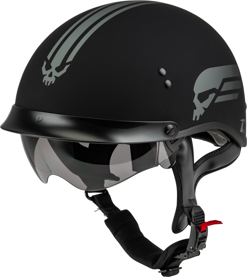 Load image into Gallery viewer, HH-65 RETRIBUTION HELMET W/PEAK MATTE BLACK/SILVER XS H96511813 image 2
