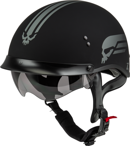 HH-65 RETRIBUTION HELMET W/PEAK MATTE BLACK/SILVER XS H96511813 image 2