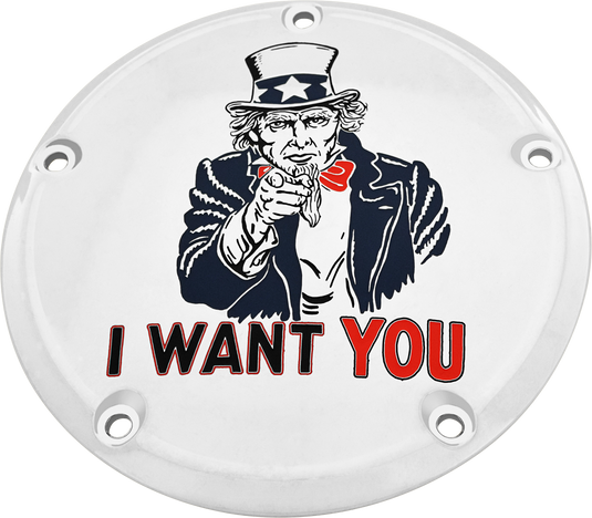 6   M8 SOFTAIL DERBY COVER UNCLE SAM CHROME PATR10-67 image 1