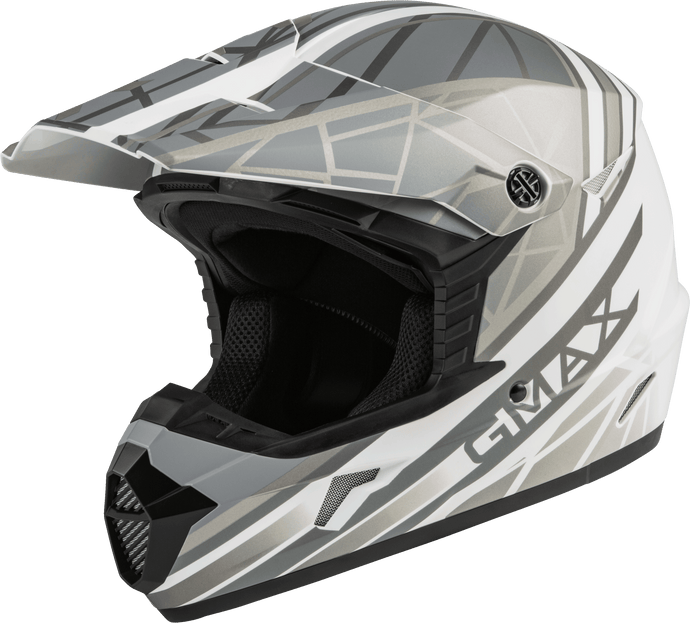 YOUTH MX-46Y OFF-ROAD MEGA HELMET MATTE WHITE/SILVER YL D3462202 image 1