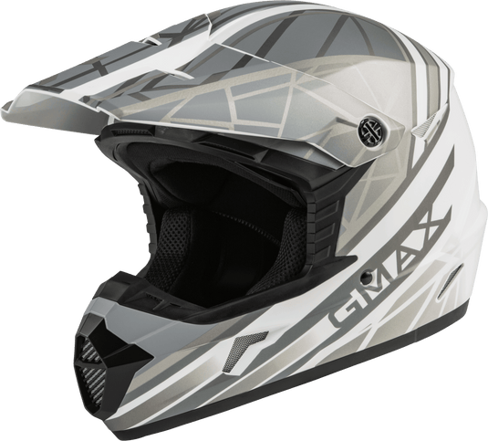 YOUTH MX-46Y OFF-ROAD MEGA HELMET MATTE WHITE/SILVER YM D3462201 image 1