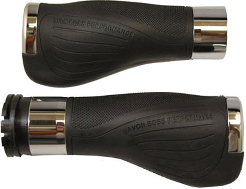 BOSS PERFORMANCE GRIPS RUBBER W/F-B-W THROTTLE (CHROME) ABP-70-FLY image 1