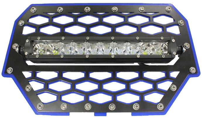 2-PANEL FRONT GRILL BLACK/BLUE W/10