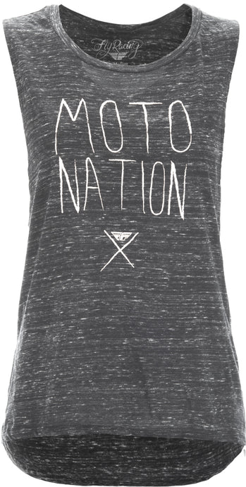 MOTO NATION WOMEN'S MUSCLE TEE BLACK/MARBLE 2X 356-04002X image 1