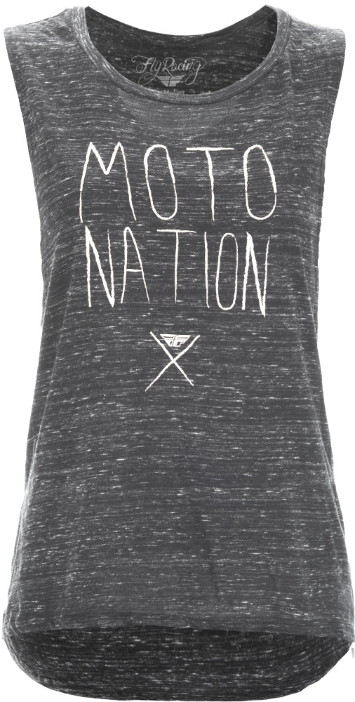 MOTO NATION WOMEN'S MUSCLE TEE BLACK/MARBLE SM 356-0400S image 1