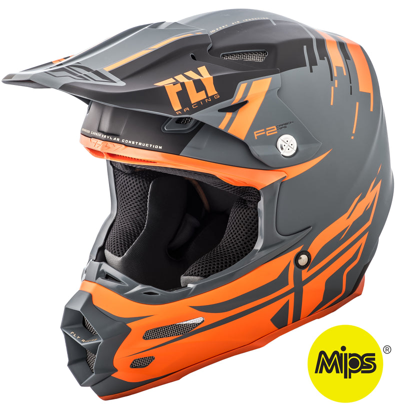 Load image into Gallery viewer, F2 CARBON FORGE HELMET MATTE CHARCOAL/ORANGE/GREY 2X 73-4238-9-2X image 1
