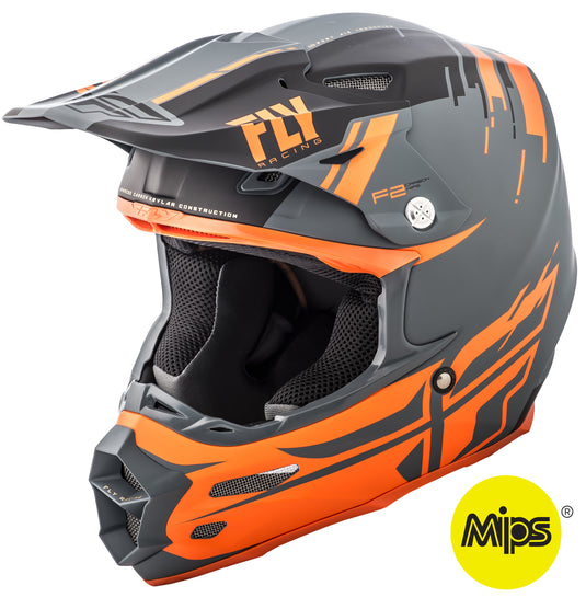 F2 CARBON FORGE HELMET MATTE CHARCOAL/ORANGE/GREY LG 73-4238-7-L image 1