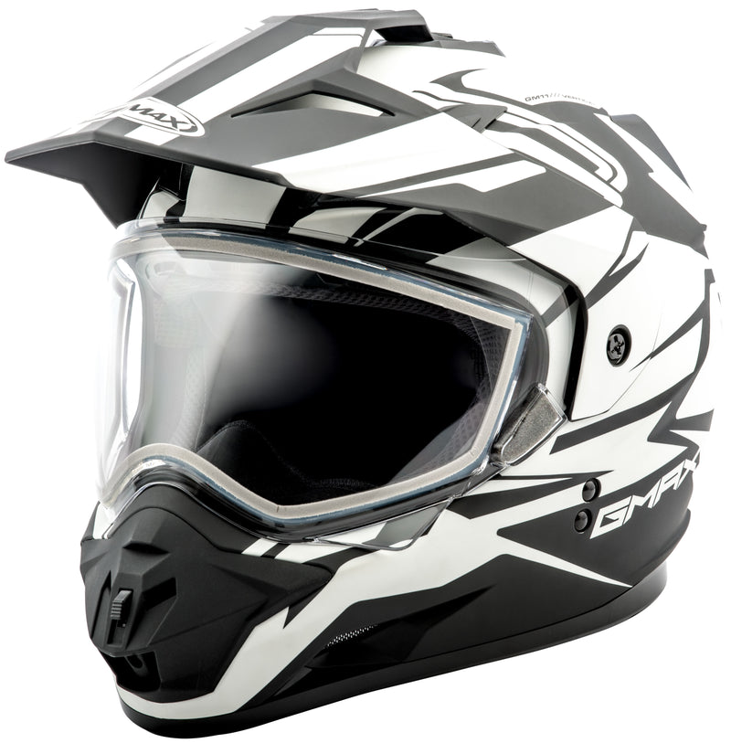 Load image into Gallery viewer, GM-11S DUAL-SPORT VERTICAL SNOW HELMET MATTE BLK/WHITE MD G2111435 F.TC-15 image 1
