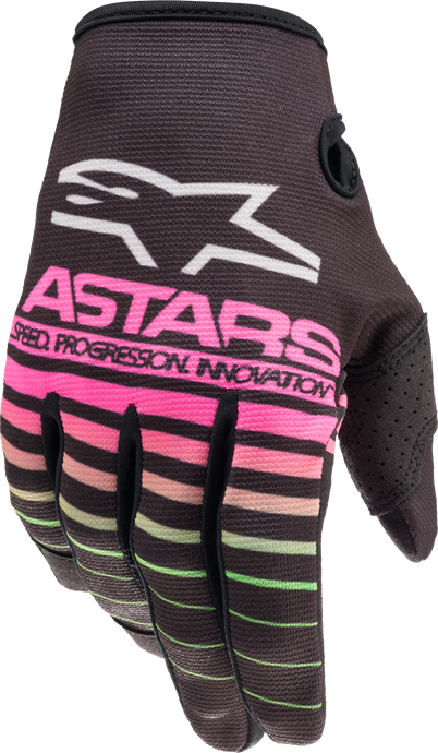 YOUTH RADAR GLOVES BLK/GREEN NEON/PINK FLUO Y3XS 3541822-1669-3XS image 1