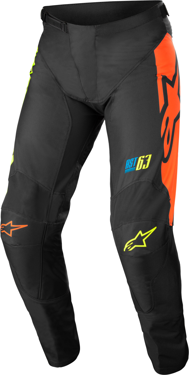 Load image into Gallery viewer, YOUTH RACER COMPASS PANTS BLACK/YELLOW FLUO/CORAL SZ 24 3742122-1534-24 image 1
