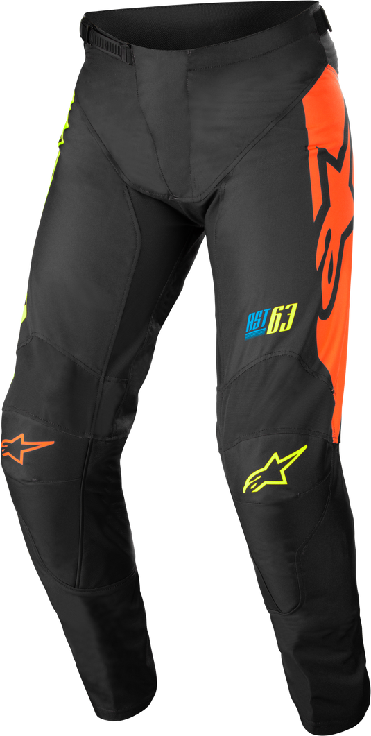 YOUTH RACER COMPASS PANTS BLACK/YELLOW FLUO/CORAL SZ 24 3742122-1534-24 image 1