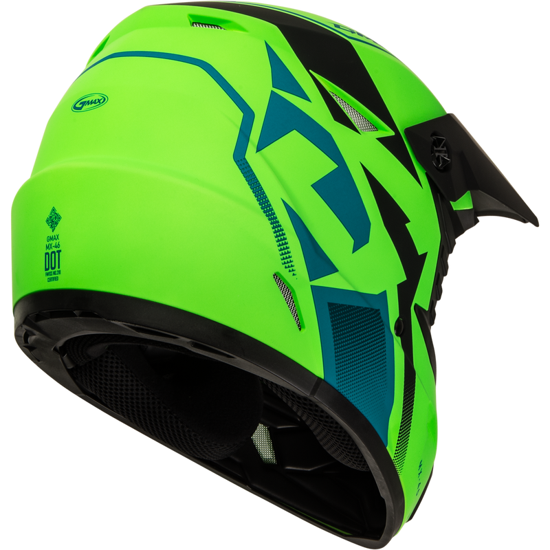 Load image into Gallery viewer, MX-46 COMPOUND HELMET MATTE HI-VIS GREEN/BLK/BLUE XS D3464413 image 2
