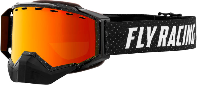 ZONE SNOW GOGGLE BLACK/GREY W/ RED MIRROR/BROWN LENS FLB-053 image 1