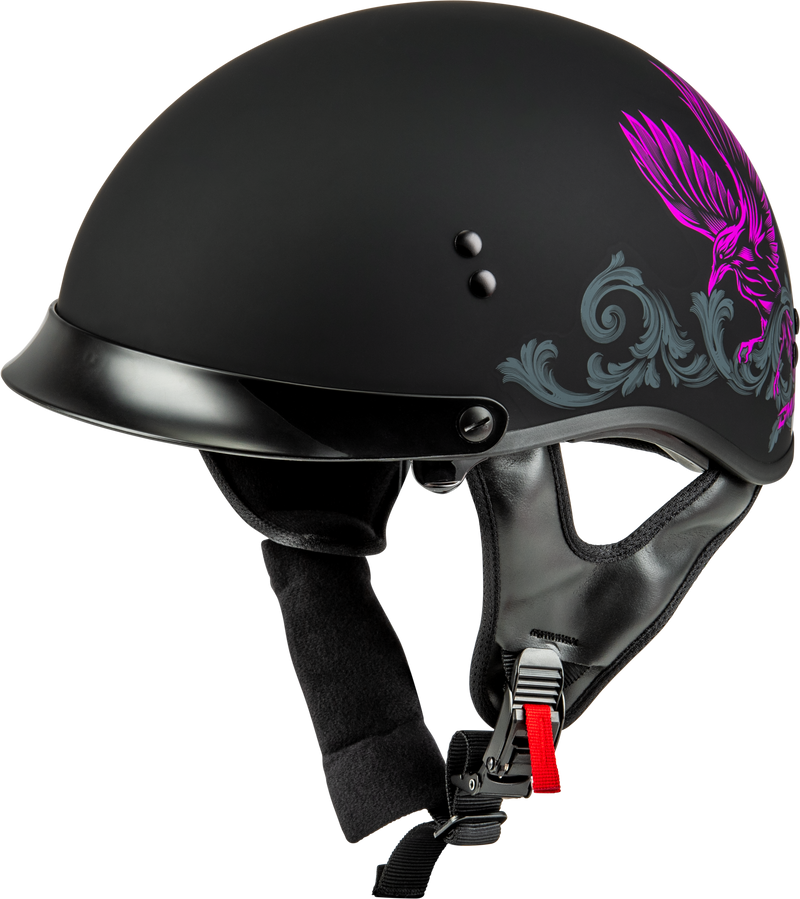Load image into Gallery viewer, HH-65 CORVUS HELMET W/PEAK MATTE BLACK/PURPLE/GREY LG H96510966 image 1
