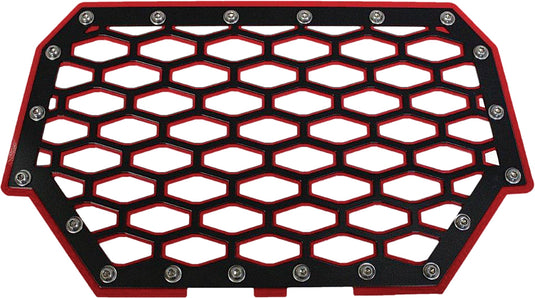 2-PANEL FRONT GRILL (BLACK/RED) RZR-FG2-RD image 1