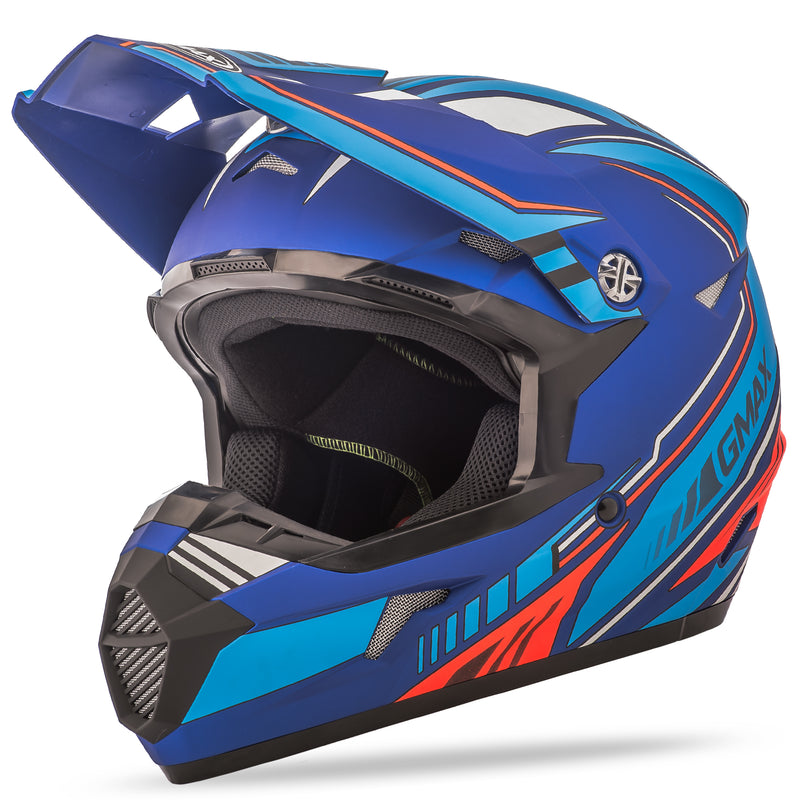 Load image into Gallery viewer, MX-46 OFF-ROAD UNCLE HELMET MATTE BLUE/HI-VIS RED 2X G3467728 TC-25 image 1
