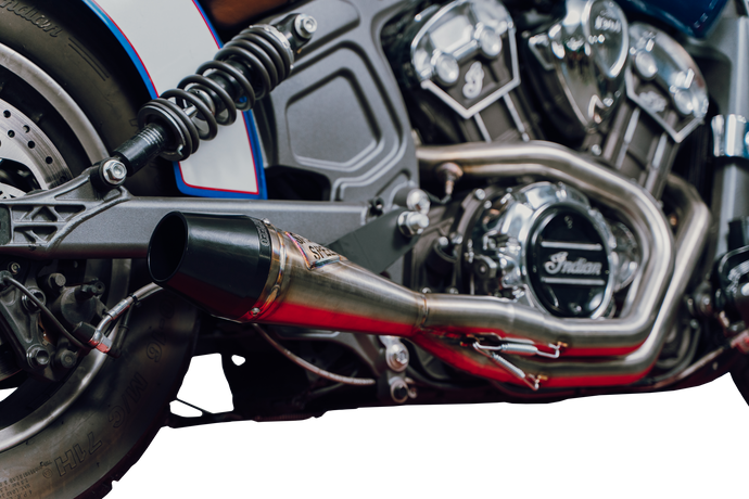 INDIAN SCOUT SHORTY BRUSHED SS W/ BLK END CAP 930-01361 image 1