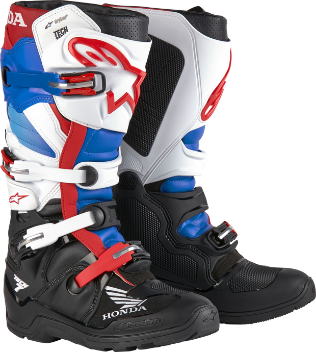 HONDA TECH 7 ENDURO DRYSTAR BLK/WHT/BLU/BR RED SZ 10 2012723-1272-10 image 1