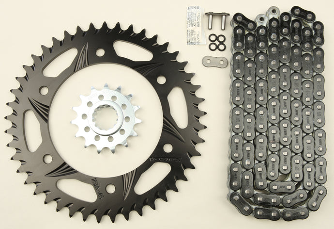 SPROCKET/CHAIN KIT STL/ALU 15/45T BLK RX3 520-108L BLK CK6335 image 1
