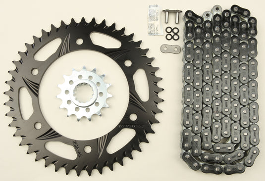 SPROCKET/CHAIN KIT STL/ALU 15/45T BLK RX3 520-108L BLK CK6335 image 1